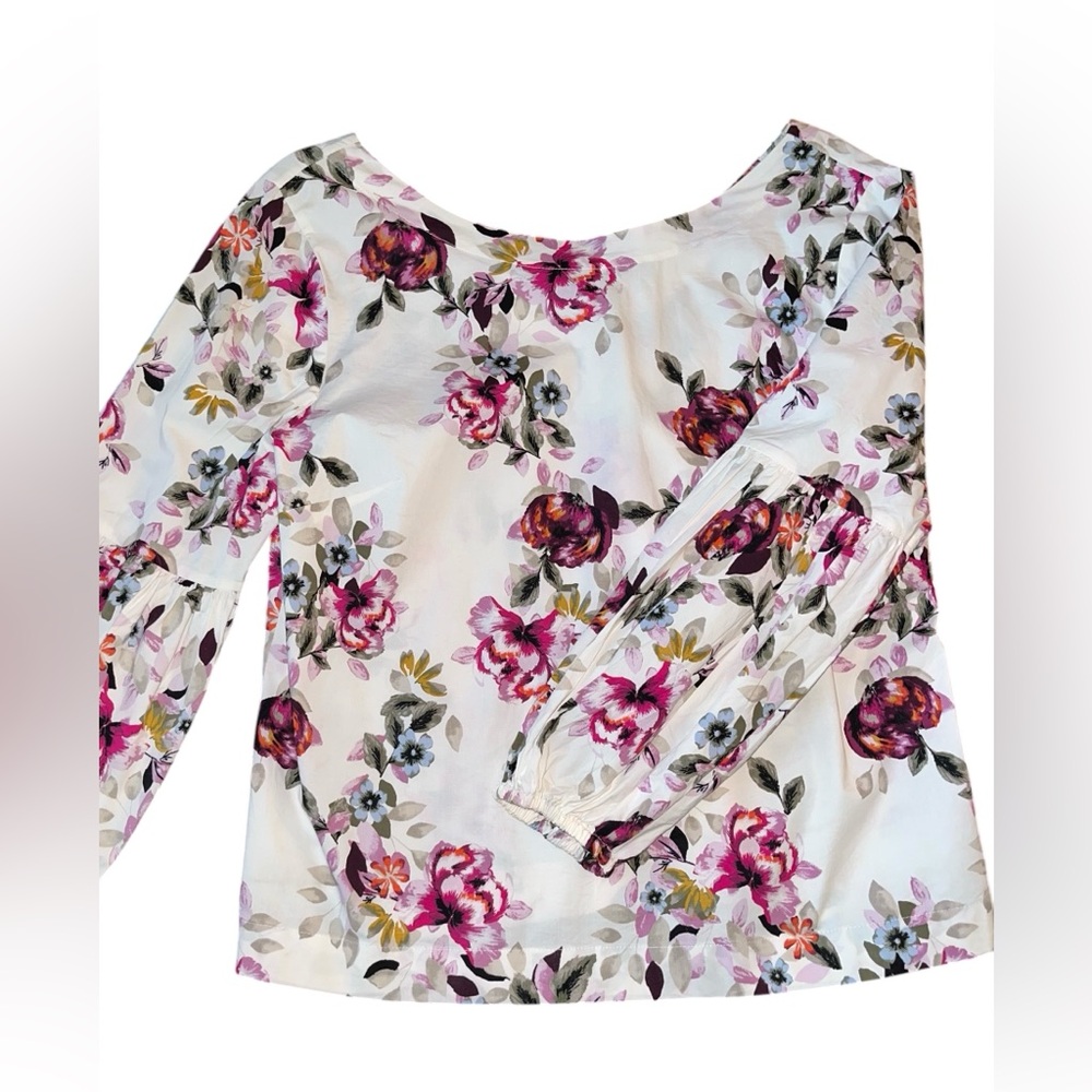 WHBM Cotton Floral blouse, size 8,